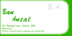 ban antal business card